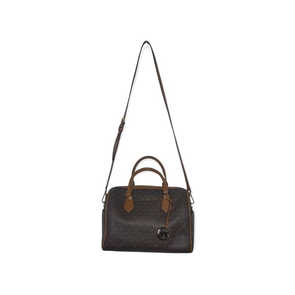 MICHAEL KORS Brown Signature MK Pattern Duffel Satchel & Double Zip Wallet - Picture 3 of 16